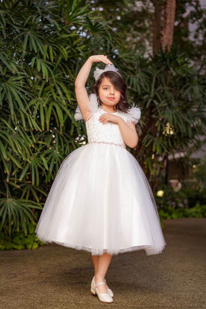 organza flower girl dress Azazie Celia
