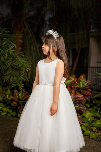 Evelyn Satin Girls Dress | Luxe Kidz